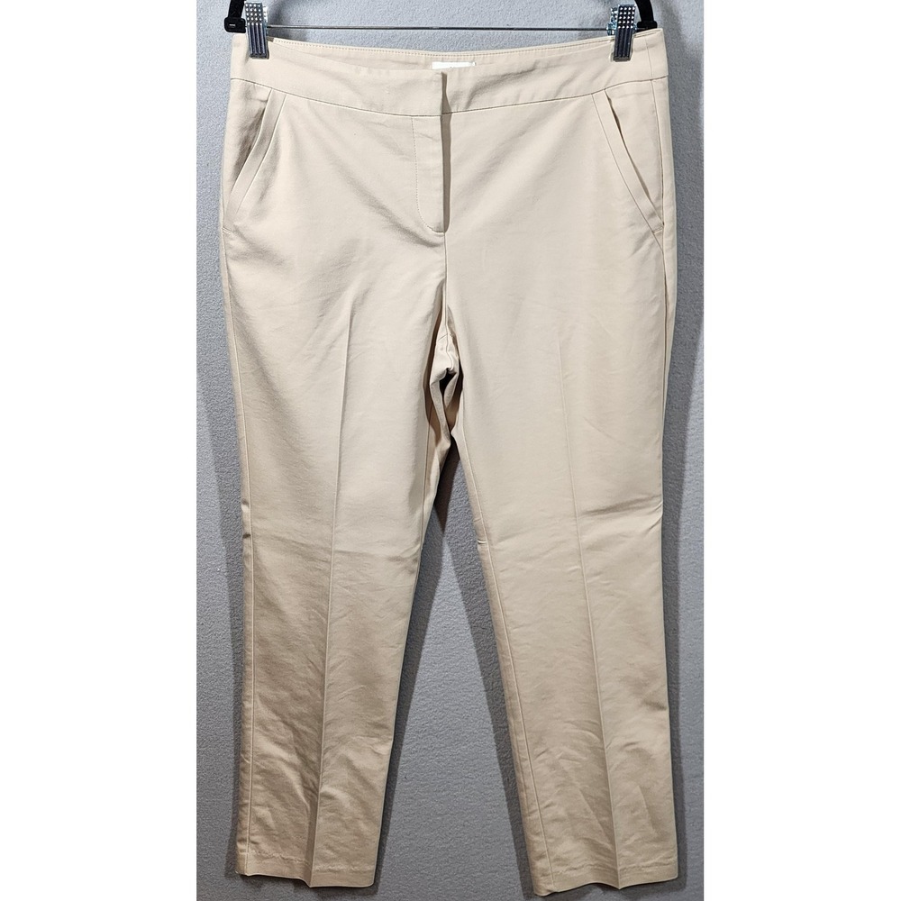 Chicos So Slimming Pants Womens 1 Regular Beige Stretch Dress Career Work Slacks